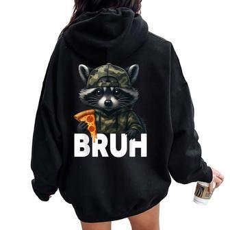 Raccoon Bruh Meme Ns Boys Girls Graphic Women Oversized Hoodie Back Print - Thegiftio UK