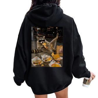Raccoon Eating Taco Meme Kids Women Oversized Hoodie Back Print - Thegiftio UK