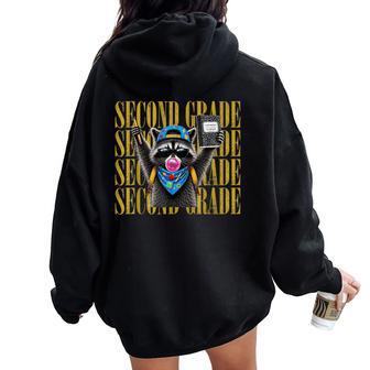 Second 2Nd Grade Boys Feral Raccoon Back To School Women Oversized Hoodie Back Print - Thegiftio UK