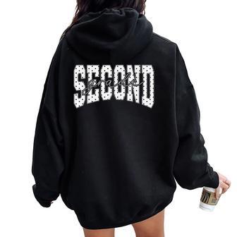 Second Grade Teacher Student Polka Dot Back To School Women Oversized Hoodie Back Print | Seseable UK