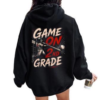 Game On 2Nd Grade Back To School Boys Women Oversized Hoodie Back Print - Thegiftio UK