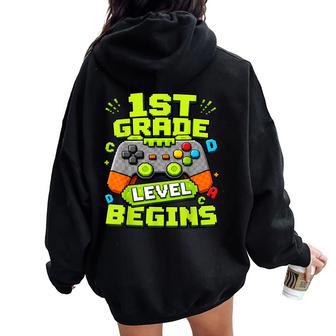 Gamer 1St Garde Back To School First Day Of First Grade Boys Women Oversized Hoodie Back Print - Thegiftio UK