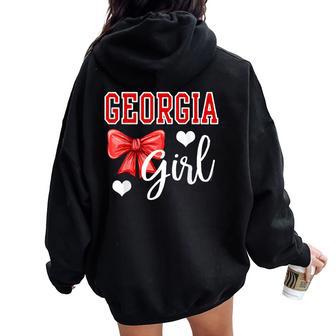 Georgia Girl Heart Cheer Bow For Ns Kids Women Oversized Hoodie Back Print - Thegiftio UK