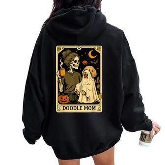 Ghost Goldendoodle Tarot Card Skeleton Dog Mom Halloween Women Oversized Hoodie Back Print - Thegiftio UK
