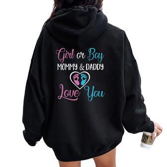 Girl And Boy Mommy And Daddy Christmas Ideas For Mom Women Oversized Hoodie Back Print | Seseable UK
