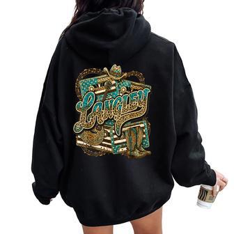 Girl Retro Langley Groovy First Name Personalized 80'S Women Oversized Hoodie Back Print - Thegiftio UK