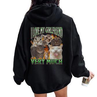 My Girlfriend Cat Meme Bootleg Gráfico Women Oversized Hoodie Back Print - Regaloses