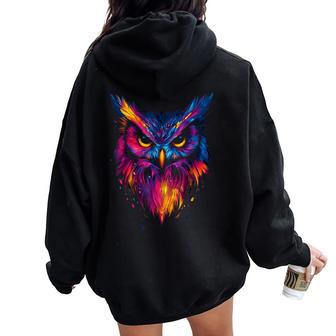 Gothique Hibou Anime S Hommes Gothique Anime Chouette Sweat à capuche oversize pour femme avec imprimé dans le dos - Cadeauxyz
