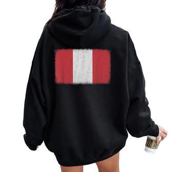 Gráfico De Bandera De Perú Para Hombres Es Y Niños Women Oversized Hoodie Back Print - Regaloses