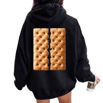 Graham Cracker Kids Smores Costume Women Oversized Hoodie Back Print - Thegiftio UK