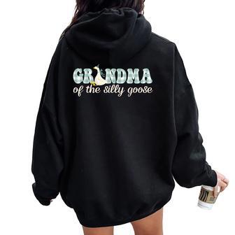 Grandma Of The Silly Goose Birthday Party Matching Family Women Oversized Hoodie Back Print - Thegiftio UK
