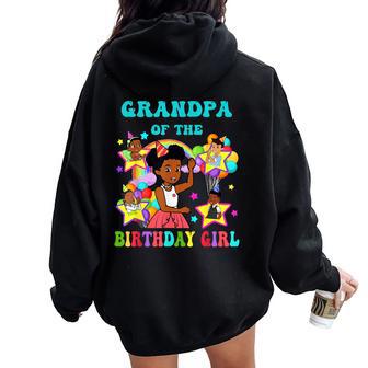 Grandpa Of Birthday Girl Gracie Pink Doll Family Decorations Women Oversized Hoodie Back Print - Thegiftio UK
