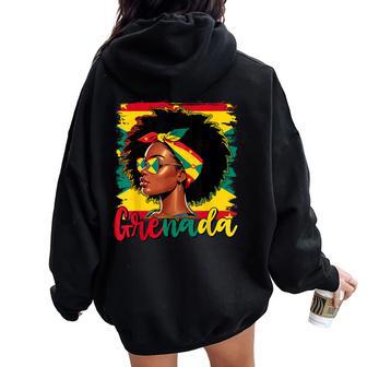 Grenadian Girl Grenada Flag Proud Grenadian Women Women Oversized Hoodie Back Print - Thegiftio UK