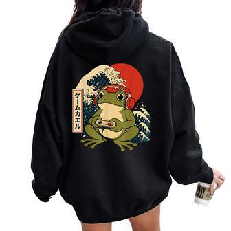 Grenouille Japonaise Pour Homme Garçon Jeuintage Sweat à capuche oversize pour femme avec imprimé dans le dos - Cadeauxyz