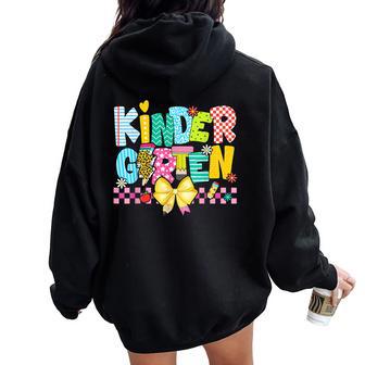 Groovy Kindergarten For Girls Boys Teacher Pre-K Preschool Women Oversized Hoodie Back Print - Thegiftio UK
