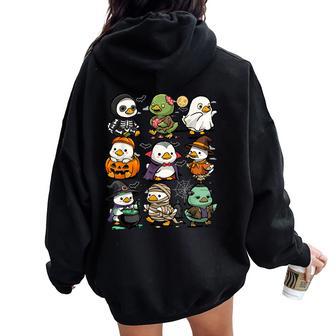 Halloween Ducks Spooky Duck Ghost Vampire Creepy Women Oversized Hoodie Back Print - Thegiftio UK