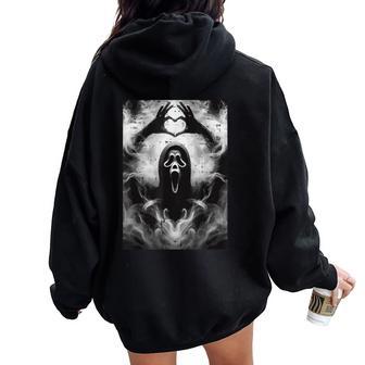 Halloween Horror Ghost Hand Heart Costume Kids Women Oversized Hoodie Back Print | Seseable UK