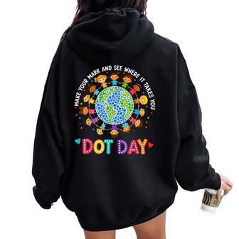 Happy Dot Day Colorful For Kids Boys Girls Women Oversized Hoodie Back Print - Thegiftio UK