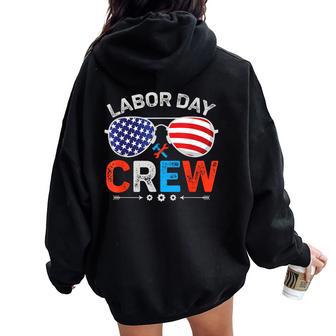 Happy Labor Day Crew Patriotic Kids Labor Day Women Oversized Hoodie Back Print - Thegiftio UK