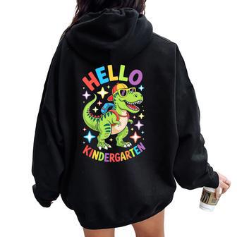 Hello Kindergarten First Day Of Kindergarten Boy Girl Women Oversized Hoodie Back Print - Thegiftio UK