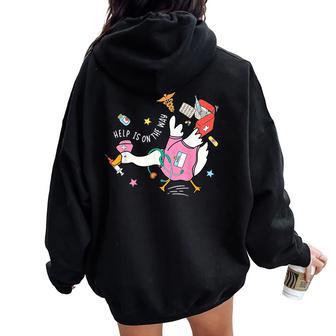 Help Is On The Way Silly Goose Nurse School Nursing Humor Women Oversized Hoodie Back Print - Thegiftio UK