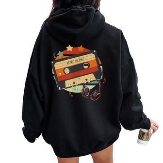 Homme Années 90 Kid Années 90 Musique Retro Dj Mix Sweat à capuche oversize pour femme avec imprimé dans le dos - Cadeauxyz