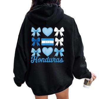 Honduras Girl Coquette Bow Hispanic Heritage Women Oversized Hoodie Back Print - Thegiftio UK