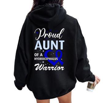 Hydrocephalus Awareness Proud Aunt Of Hydrocephalus Warrior Women Oversized Hoodie Back Print - Thegiftio UK