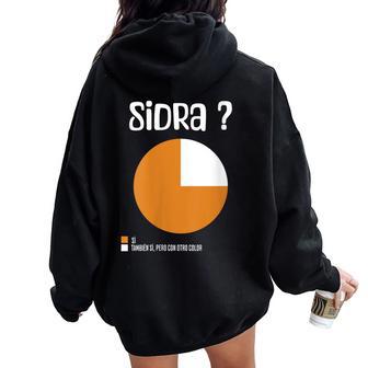 Idra Regalo Divertido Amantes De Aperitivo Y Fiesta Cuello Women Oversized Hoodie Back Print - Regaloses