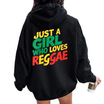 Just A Girl Who Loves Reggae intage Musique Sweat à capuche oversize pour femme avec imprimé dans le dos - Cadeauxyz