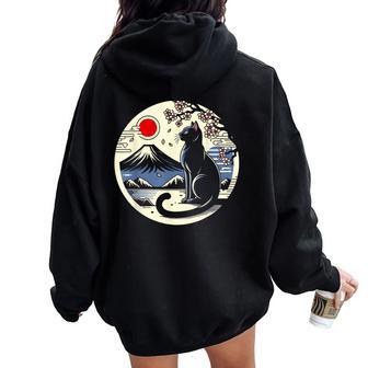 Kawaii Gatto Anime Giapponese Retrò Uomini Donne Bambini Divertente Gatto Felpa con cappuccio oversize da donna con stampa posteriore - Novitaregali