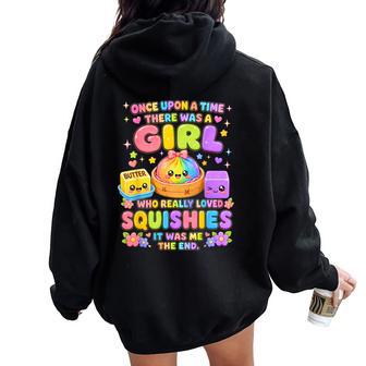 Kawaii Rainbow Dumpling Girl Who Loved Squishies Women Oversized Hoodie Back Print - Thegiftio UK