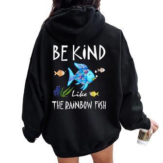 Be Kind Like Rainbow Fish Women Oversized Hoodie Back Print - Thegiftio UK