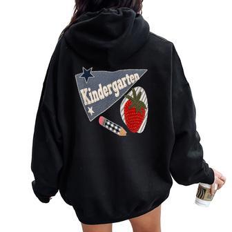 Kindergarten Kinder Crew Teacher Women Oversized Hoodie Back Print - Thegiftio UK