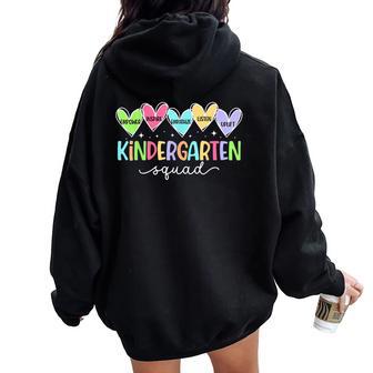Kindergarten Squad Kindergarten Teacher Team Women Oversized Hoodie Back Print - Thegiftio UK
