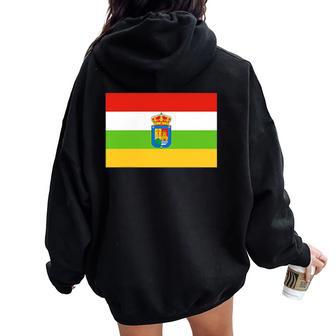 La Rioja Bandera España Región Autónoma Provincia Women Oversized Hoodie Back Print - Regaloses