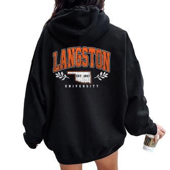 Langston Institute Of Technology Arch Retro For Women Women Oversized Hoodie Back Print - Thegiftio UK