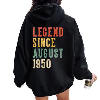 Leyenda Desde Agosto 76 Cumpleaños 1950 Hombres Es 76 Años Women Oversized Hoodie Back Print - Regaloses
