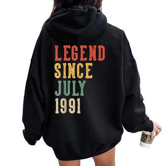 Leyenda Desde Julio 35 Cumpleaños 1991 Hombres Es 35 Años Women Oversized Hoodie Back Print - Regaloses