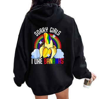 Lgbt Banana Gay Pride Month Queer Loiento Chica Me Gustan Los Plátanos Women Oversized Hoodie Back Print - Regaloses
