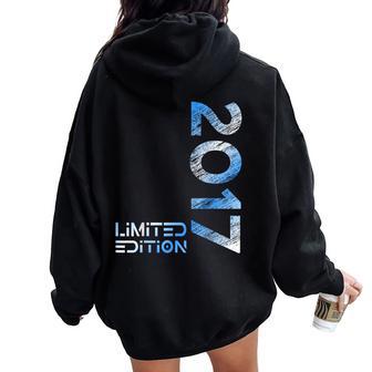 Limited Edition 2017 Boy Girl 9Th Birthday 9 Women Oversized Hoodie Back Print - Thegiftio UK