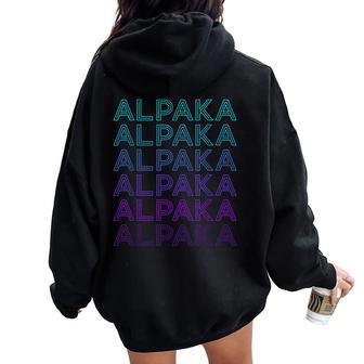 Llama Alpaka Retro Women Oversized Hoodie Back Print - Regaloses