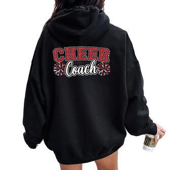 Loud Proud Cheer Coach Pom Poms Red Black Cheerleader Women Women Oversized Hoodie Back Print - Thegiftio UK