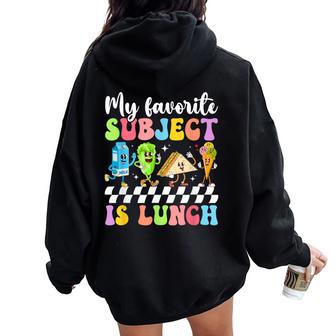 Lunch Lady Groovy School Cafeteria Worker Lunch Ladies Women Oversized Hoodie Back Print - Thegiftio UK
