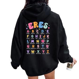 Maestra Spanish Bilingual Teacher Multilingual Affirmation Women Oversized Hoodie Back Print - Thegiftio UK