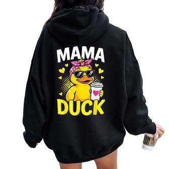Mama Duck Cute Mom Women Oversized Hoodie Back Print | Seseable UK
