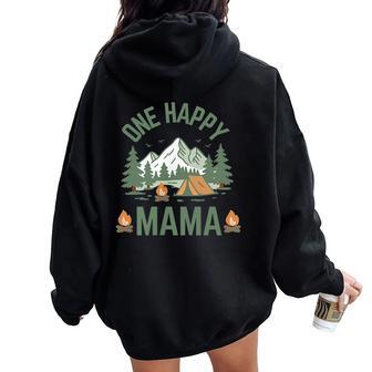 Mama One Happy Camper 1St Birthday Camping Matching Family Women Oversized Hoodie Back Print - Thegiftio UK