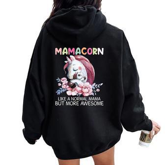 Mamacorn Like A Normal Mama Unicorn Christmas Ideas For Mom Women Oversized Hoodie Back Print | Seseable UK
