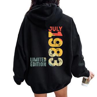 Mes Julio 1983 Año 1983 Retro 1983Intage 1983 Desde 1983 Cuello Women Oversized Hoodie Back Print - Regaloses