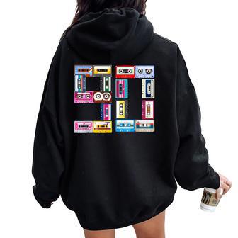 Mixtape Cassette Audiointage Années 90 Homme Sweat à capuche oversize pour femme avec imprimé dans le dos - Cadeauxyz